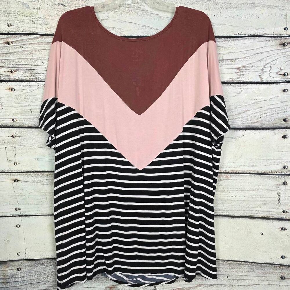 24/7 By Maurices Colorblock Stripe Tee 4x - image 5
